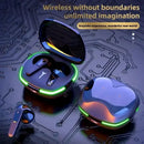 Pro60 ANC True Wireless Earbuds by RyGadgets; blue-lilac finish with charging cases and green LED ring