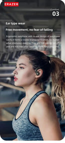 ERAZER XT60 PRO wireless in-ear headphones, black earphones worn during a workout
