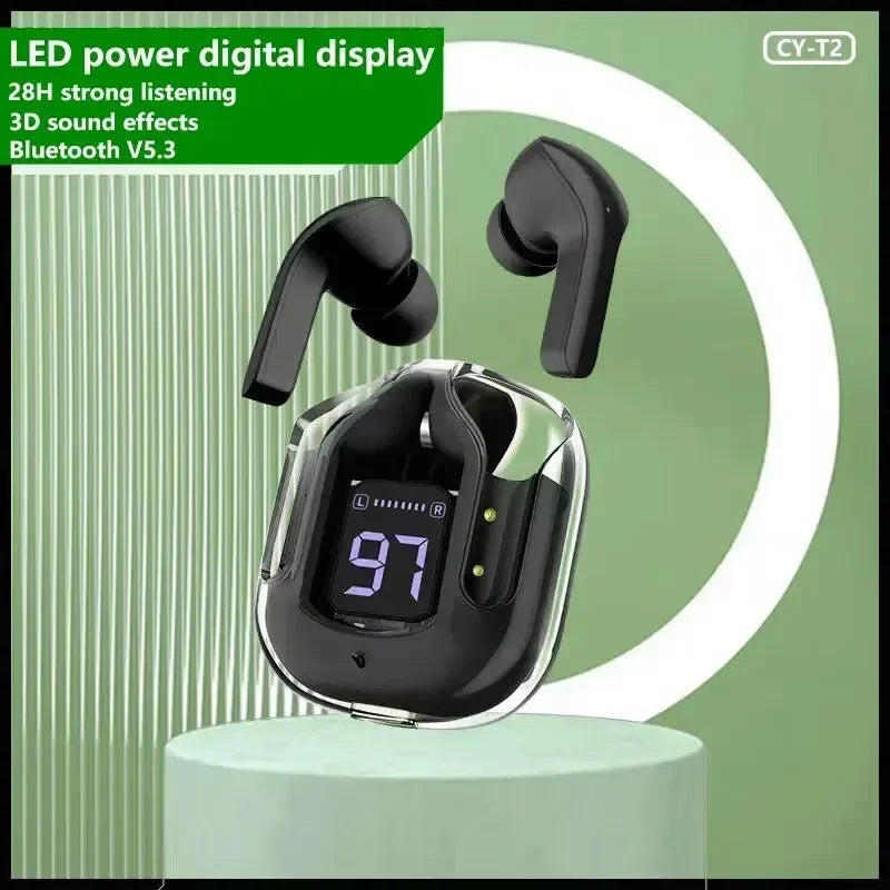 Original T2 Wireless Bluetooth Earphone Transparent HIFI Headphones - Gadgets