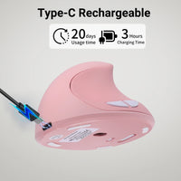 PloutoRich Wireless Vertical Mouse - Ergonomic Rechargeable Design - Gadgets