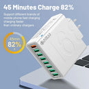 Total 150W 8 Ports USB Charger Fast Charging Phone Charger Adapter For iPhone Samsung Xiaomi 14 15 Quick Charge 3.0 Wall Charger