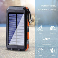 Solar Power Bank 80000mAh Portable Charging Powerbank with Strong LED Light - Gadgets