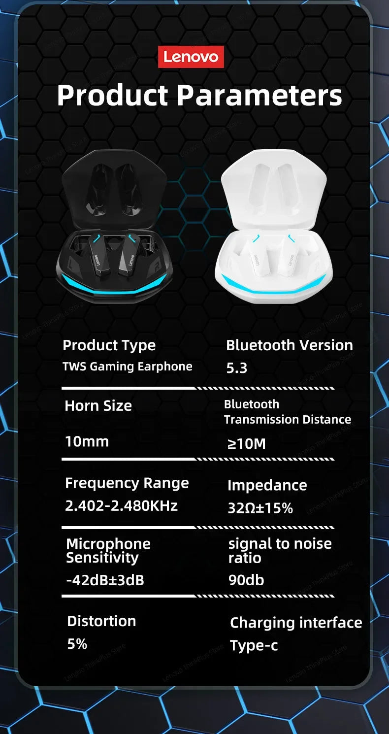 Choice Lenovo GM2 Pro TWS Wireless Headphones Earphone Bluetooth-compatible 5.3 Waterproof Headset with Mic for Xiaomi iPhone - Gadgets