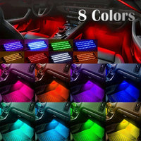 LED Car Music Light Strip - 48 LEDs USB Smart Bluetooth Control - Gadgets