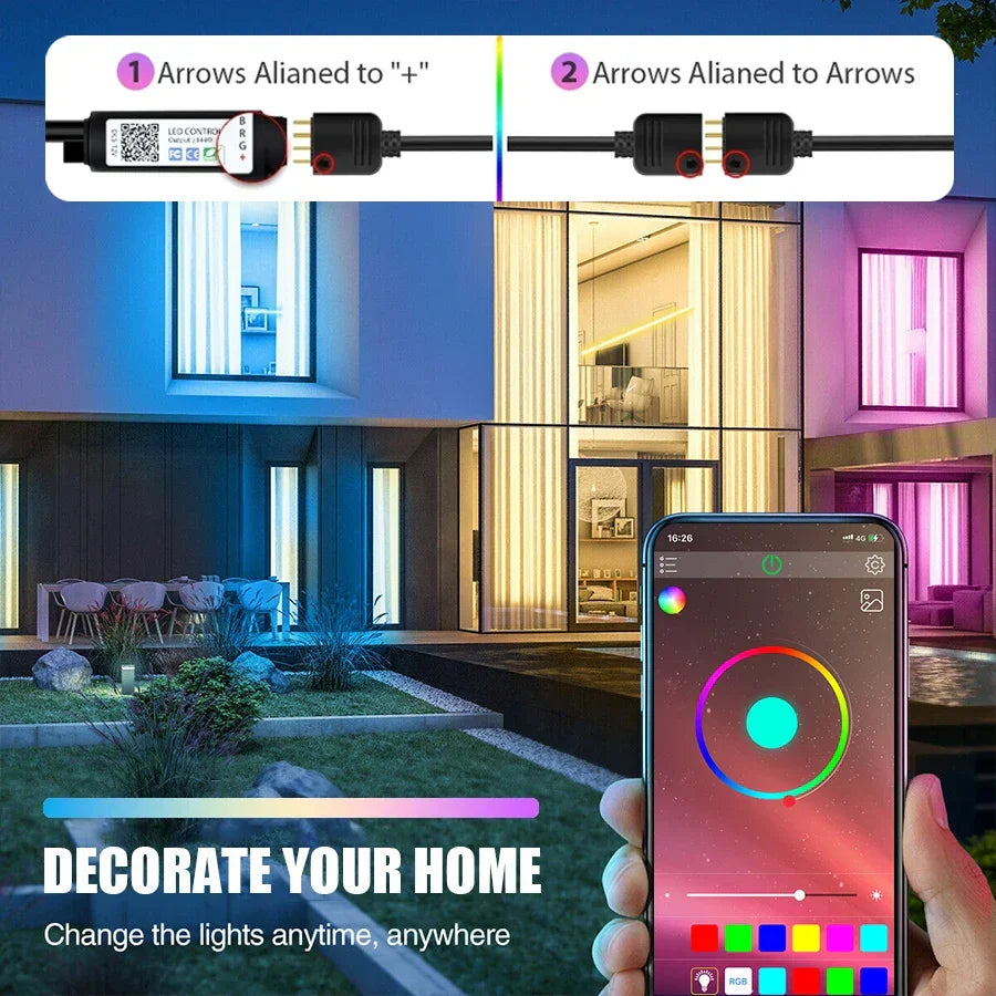 Smart LED Strip Lights with Wireless Remote Control - Gadgets