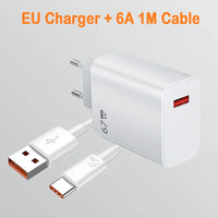 67W USB C Fast Charger Quick Charging Charger QC 3.0 USB Charger Adapter With Type C Charging Cable EU US UK Wall Power Adapter