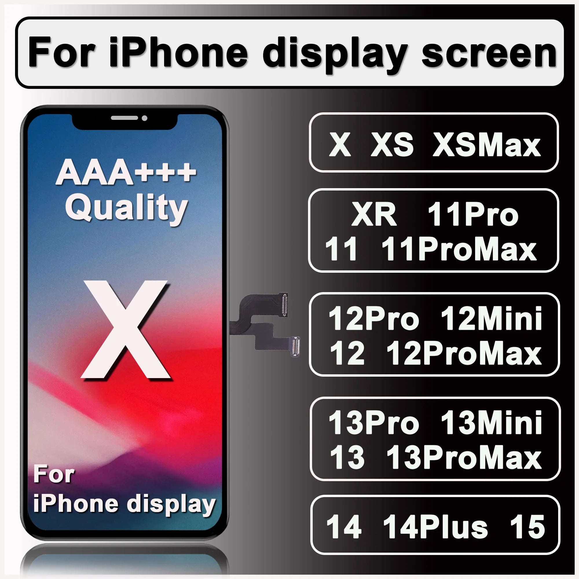 Écran OLED pour iPhone X XR XS Max, LCD Incell pour iPhone 11 12 13 Pro Max 13 Mini 14 Plus 15, écran d'affichage OLED et numériseur