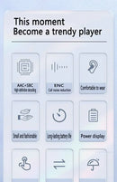 Original T2 Wireless Bluetooth Earphone Transparent HIFI Headphones LED Power Digital Display Stereo Sound Earphones for Xiaomi - Gadgets