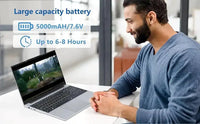 Technova 15.6-inch gaming laptop with large-capacity battery, silver chassis