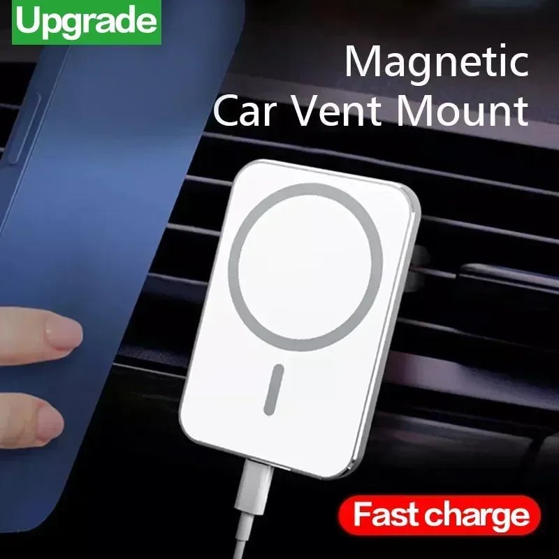 Magnetic Car Wireless Charger Mount for iPhone 12-15 Pro Max Mini