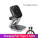 VIKEFON Magnetic Wireless Charger 3 In 1 Stand 15W Fast Charging Dock - Gadgets