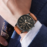 3PCS Men's Fashion Watch Set - Business Trend Versatile Retro Classic Round Dial Quartz Watch Set - Gadgets