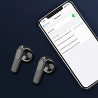 AI Translation Earbuds in-ear headphones; dark gray wireless pair with red indicator, 2 earbuds