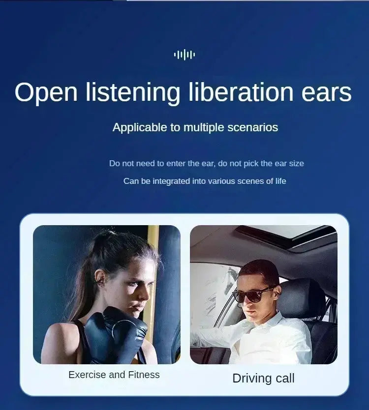 T75 Bluetooth 5.3 Clip-On Wireless Earphones for sports; in-ear headphones
