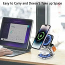 VIKEFON Magnetic Wireless Charger 3 In 1 Stand 15W Fast Charging Dock - Gadgets