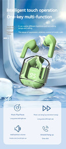 Original T2 Wireless Bluetooth Earphone, Transparent HIFI Headphones,LED Power Digital Display,Stereo Sound Earphones for Xiaomi - Gadgets