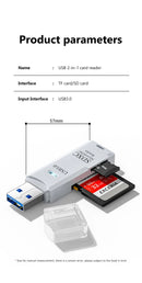 2 in 1 USB 3.0 Card Reader Micro TF sd card Reader usb adapter High Speed Cardreader TF Memory card For PC Laptop Accessories - Gadgets