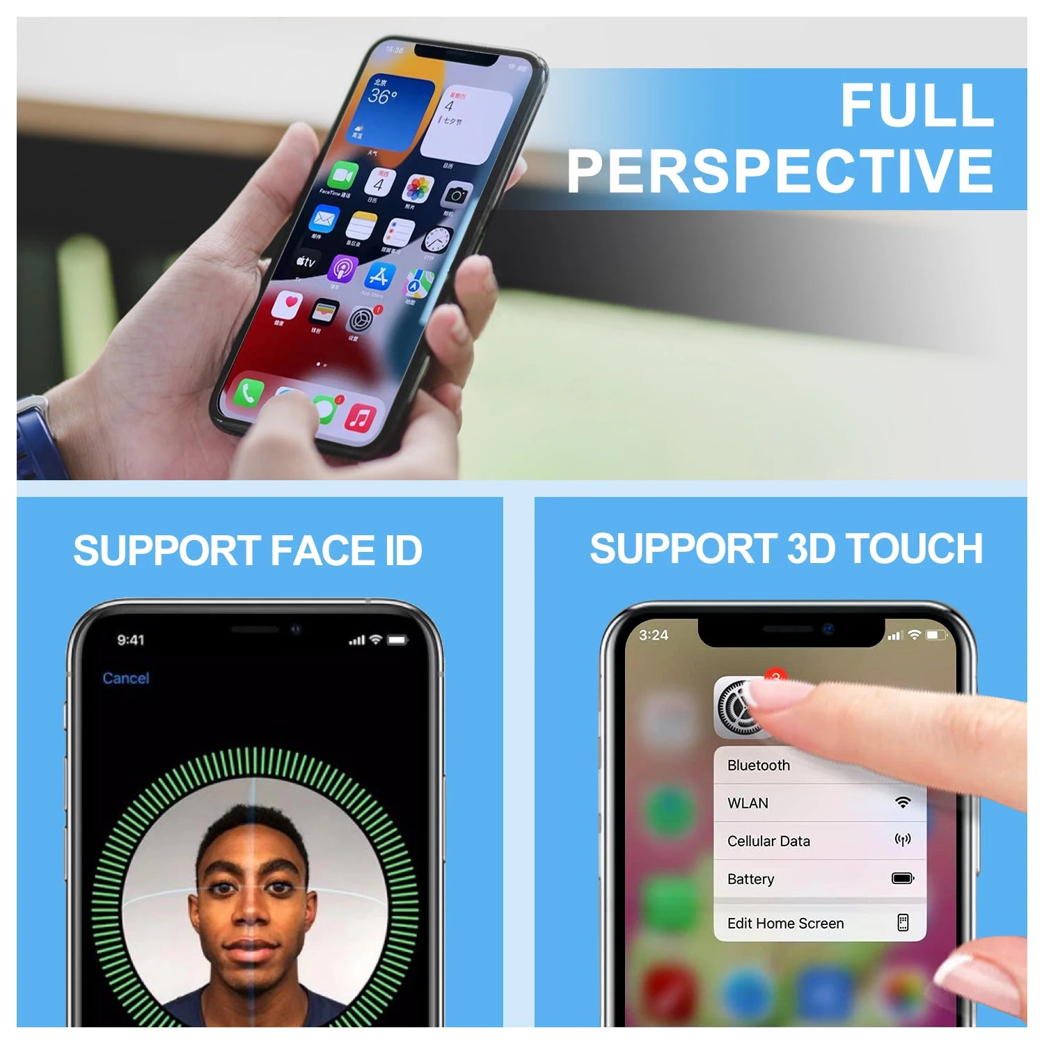Écran OLED pour iPhone X XR XS Max, LCD Incell pour iPhone 11 12 13 Pro Max 13 Mini 14 Plus 15, écran d'affichage OLED et numériseur