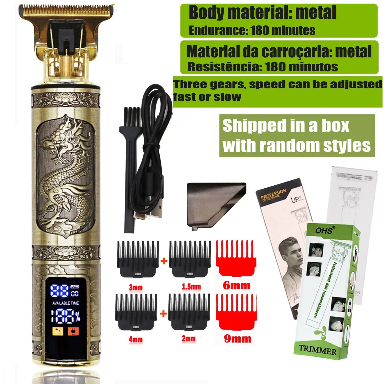 T9 Hair Clipper - Electric Beard and Body Hair Trimmer for Men - Gadgets