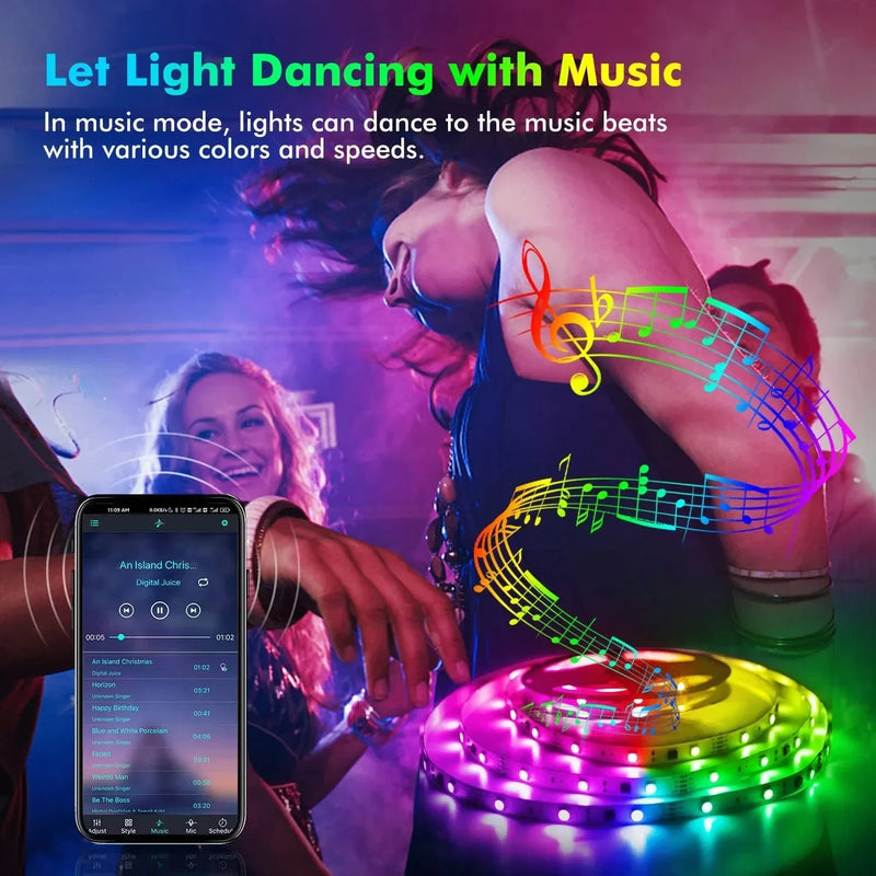 Smart LED Strip Lights 5050 RGB - Remote Control Flexible Tape