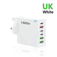 160W Multi Ports USB Charger Type C Fast Charging EU/US/UK Plug Wall Chargers 3PD 3USB Quick Charge 3.0 Universal Travel Adapter