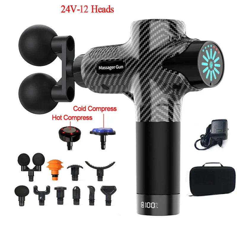24V Professional Massage Gun with Hot and Cold Compress