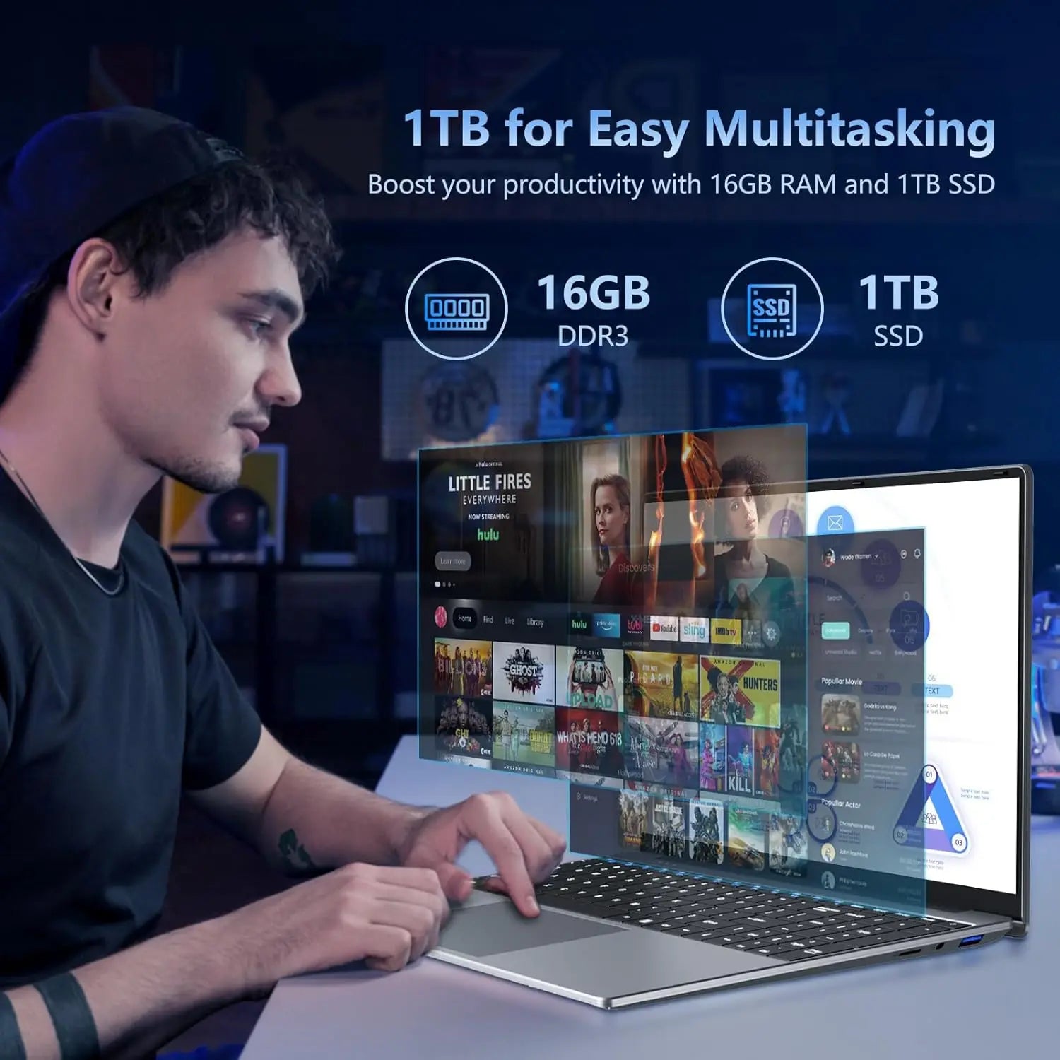 Portable 15.6" Gaming Laptop — Intel Core i9-10980HK/i9-9900U, 16GB RAM, Fingerprint Unlock — product image 5