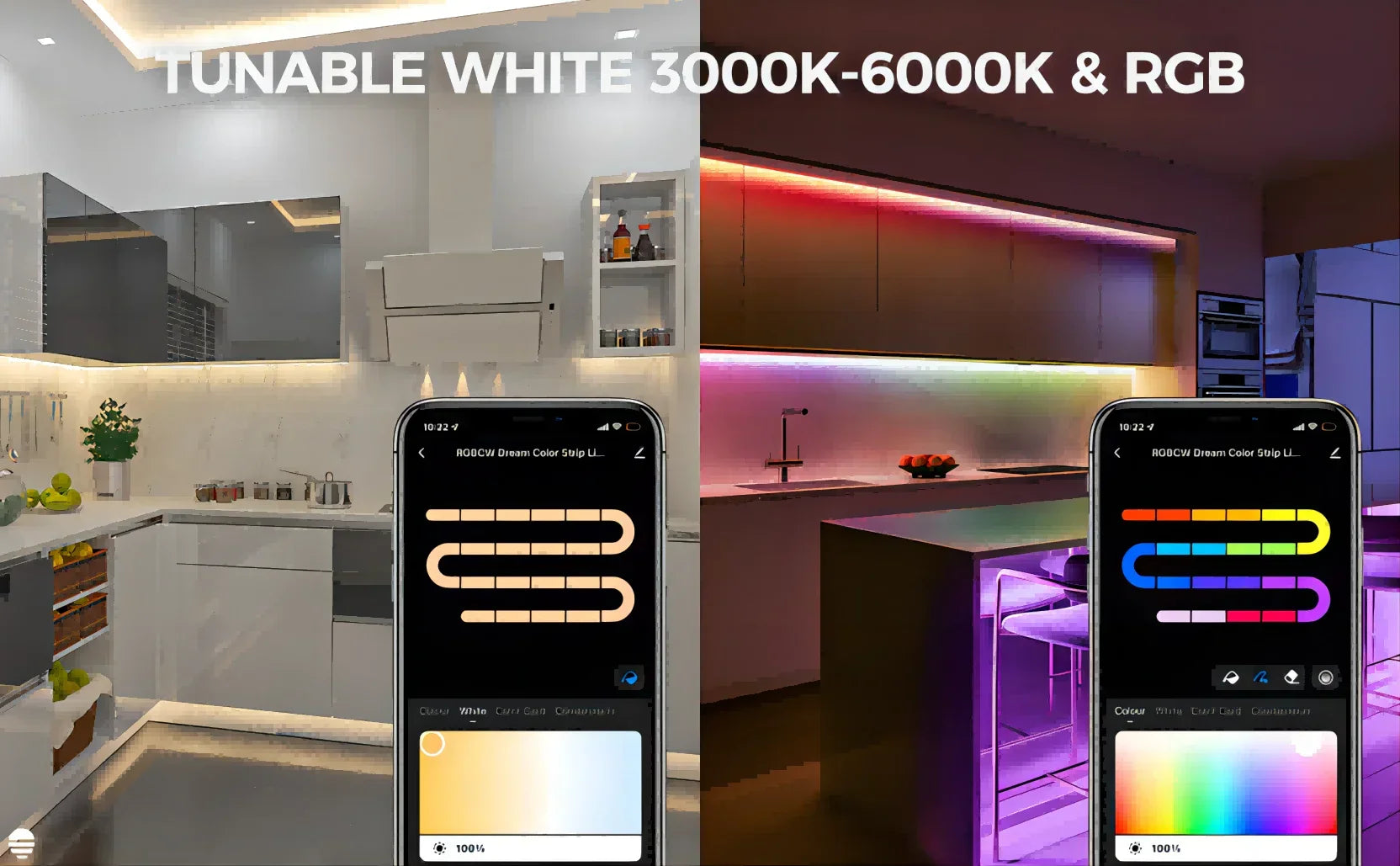 Smart LED Strip Light WIFI RGBICW-WW Waterproof Dream Color Changing - Gadgets