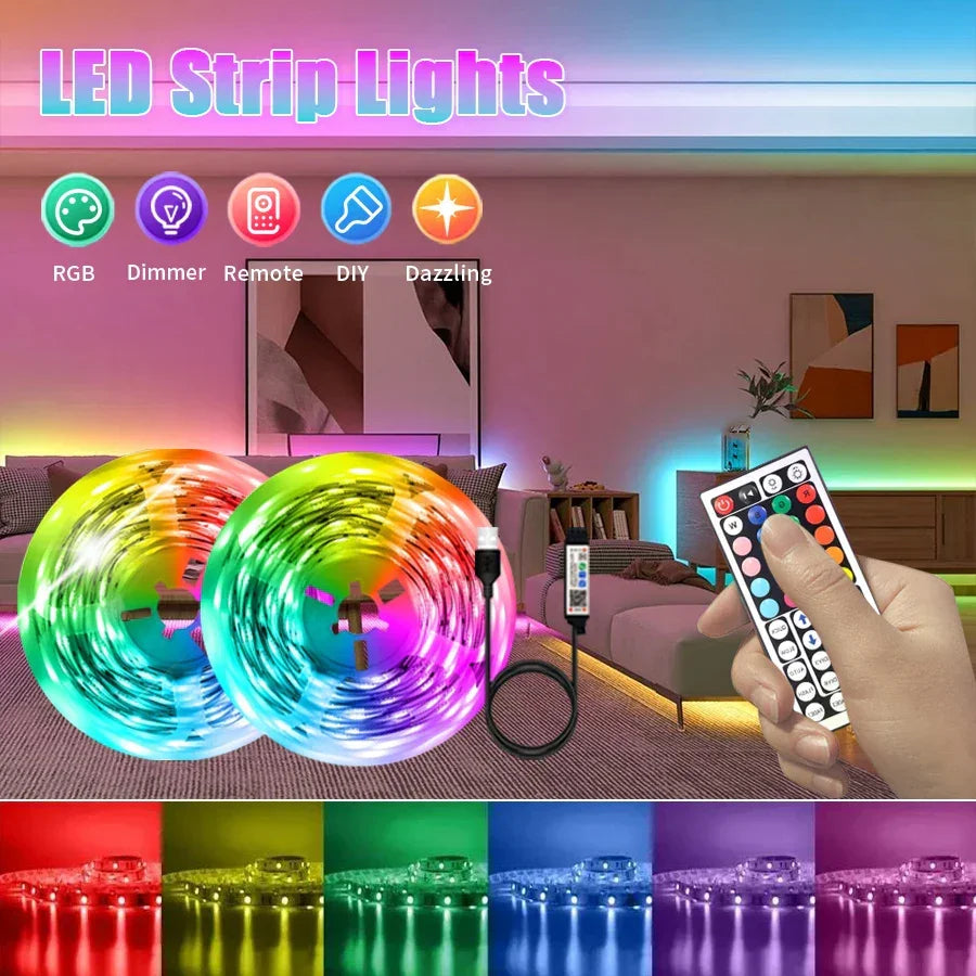 Smart LED Strip Lights with Wireless Remote Control