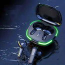 Pro60 ANC True Wireless Earbuds with charging case; neon green LED ring; four earbuds shown