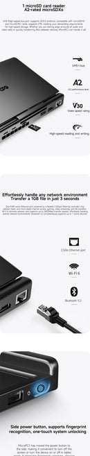 GPD MicroPC 2  2025  7-inch  Intel i3-N300 Windows 11 24H2 Pro Edition  16GB RAM | 512GB/1TB/2TB/4TB SSD  Palm-sized Mini Laptop