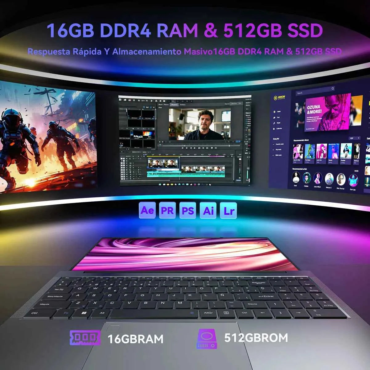 KAMRUI 15.6" Gaming Laptop – AMD Ryzen 7 5825U or Ryzen 5 7430U | 16GB DDR4 | 512GB NVMe | Wi-Fi 6 | Windows 11 Pro