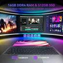 KAMRUI Ryzen 7 15.6 Laptop 16GB DDR4 512GB SSD Windows 11