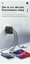 160W Multi Ports USB Charger Type C Fast Charging EU/US/UK Plug Wall Chargers 3PD 3USB Quick Charge 3.0 Universal Travel Adapter