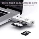 TF+SD 2-in-1 Card Reader USB 3.0/2.0 High-speed Card Readers for Tablet Laptop PC Camera Data Reading Accessories White Black - Gadgets