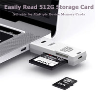 TF+SD 2-in-1 Card Reader USB 3.0/2.0 High-speed Card Readers for Tablet Laptop PC Camera Data Reading Accessories White Black - Gadgets