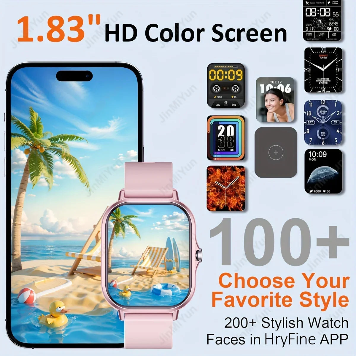 Lanvoden Stylish Fullscreen Touch Smartwatch - Gadgets
