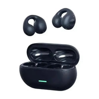 Technova T75 Bluetooth 5.3 clip-on wireless in-ear headphones with charging case, black (2 earbuds)