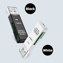 TF+SD 2-in-1 Card Reader USB 3.0/2.0 High-speed Card Readers for Tablet Laptop PC Camera Data Reading Accessories White Black - Gadgets