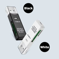 TF+SD 2-in-1 Card Reader USB 3.0/2.0 High-speed Card Readers for Tablet Laptop PC Camera Data Reading Accessories White Black - Gadgets