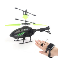 Watch Wrist Hand Controlled Induction Aircraft Impact Resistant Helicopter with Lighting Rechargeable Mini RC Drone - Gadgets