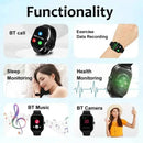 Technova 2.01-inch Bluetooth Calling Smartwatch, black wearable with fitness tracking