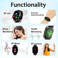 Technova 2.01-inch Bluetooth Calling Smartwatch, black wearable with fitness tracking