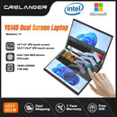 CRELANDER Dual Screen Laptop 14+14 Inch 2K Touch Screen Notebook Intel N95 CPU 360 Degree Flip Metal Case 2 in 1 Laptop Computer