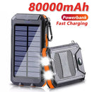 Solar Power Bank 80000mAh Portable Charging Powerbank with LED Light - Gadgets