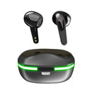 Technova AI Translation Earbuds in-ear headphones with black finish and charging case with green LED strips (2 pieces)