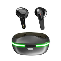 Technova AI Translation Earbuds in-ear headphones with black finish and charging case with green LED strips (2 pieces)