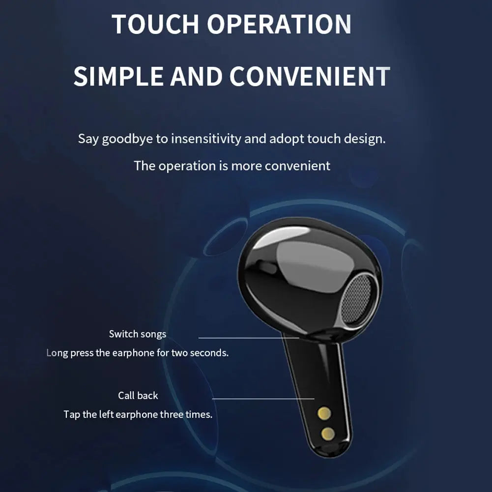 AI Translation Earbuds in-ear headphones with real-time translator features, black