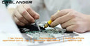 CRELANDER Dual-Screen Laptop being serviced, open internals with screwdrivers and visible logo
