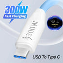 300W Super Fast Charging USB Type C Data Cable USB To Type C Data Line Fast Charger for Samsung Xiaomi Huawei Android Universal